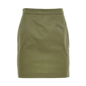 Jijil Women's Green Cotton Mini Skirt
