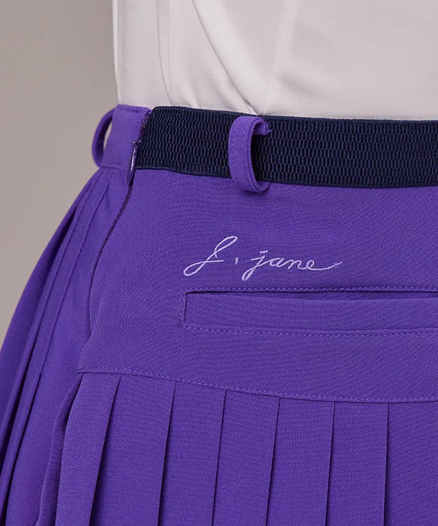 J.Jane Unbalanced Belt Pleats Skirt - Purple