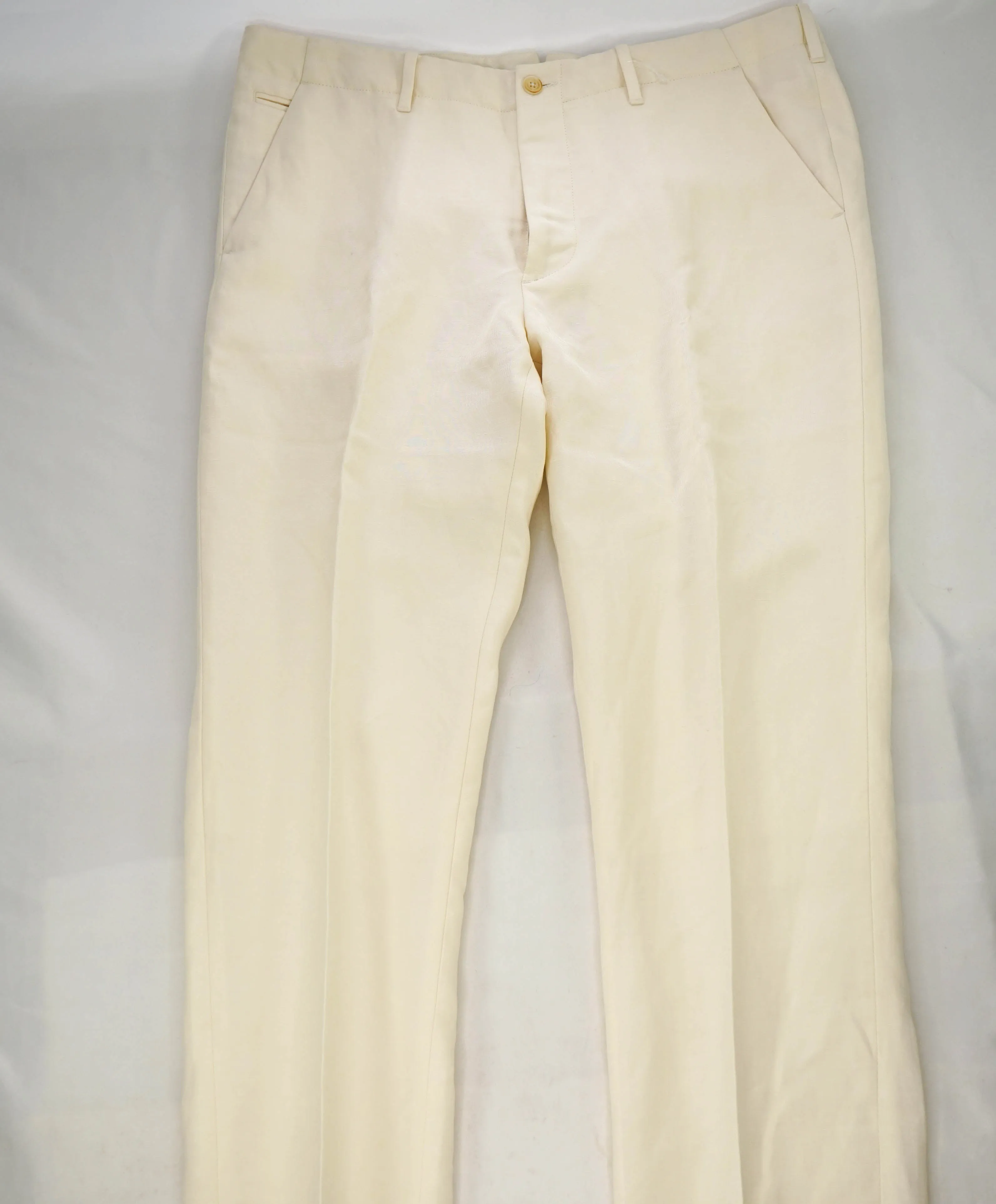 JOHN VARVATOS - Main Line Collection LINEN Blend IVORY Dress Pants - 34W