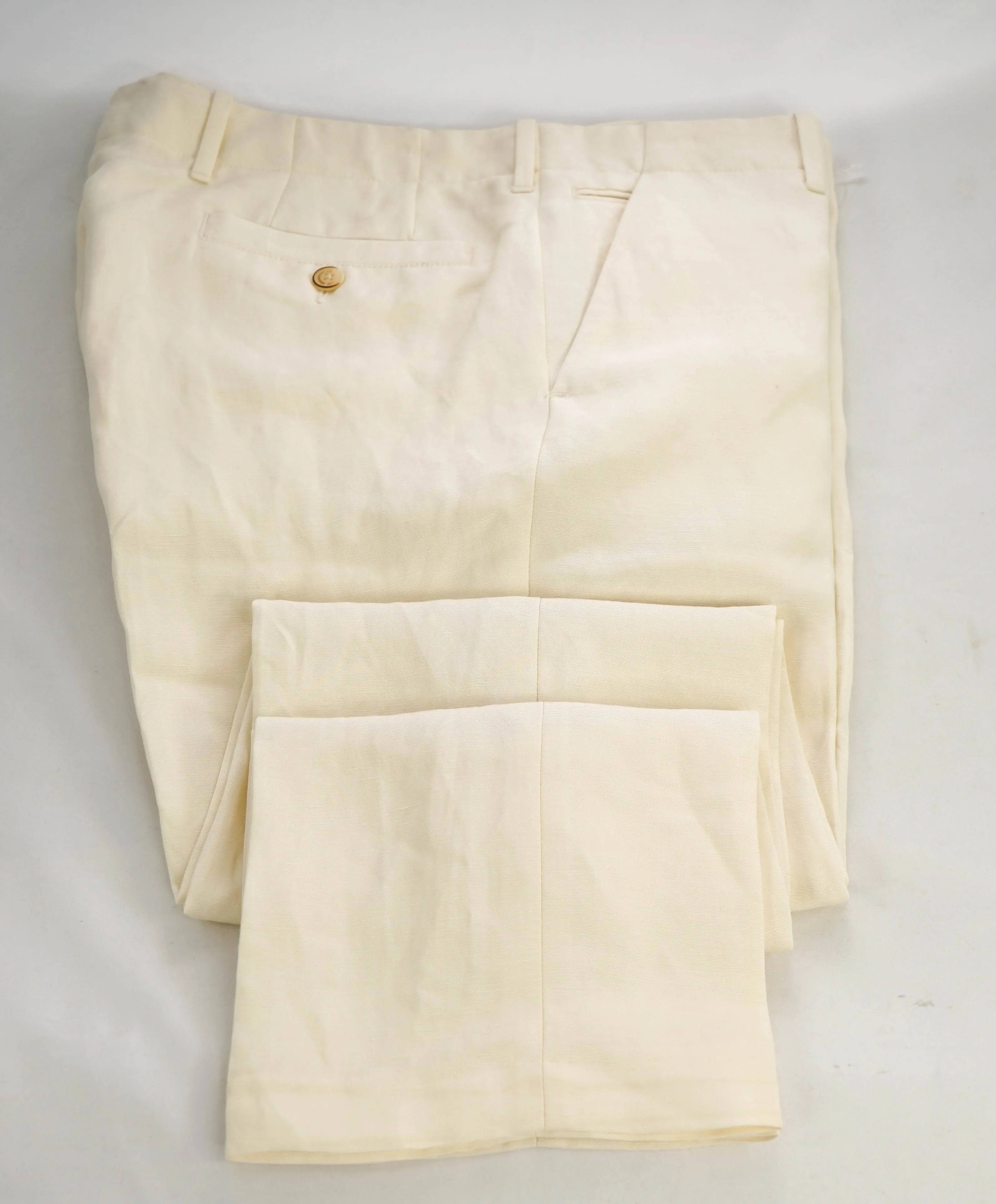 JOHN VARVATOS - Main Line Collection LINEN Blend IVORY Dress Pants - 34W