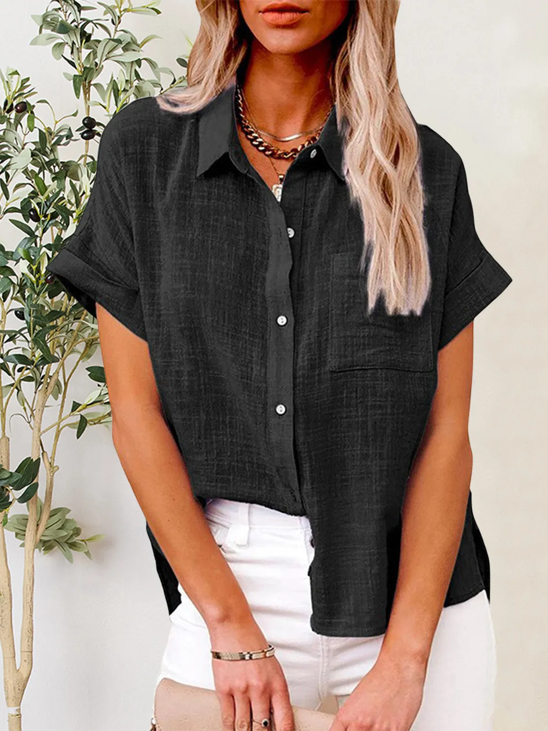 Jupiter Button Up Short Sleeve Shirt