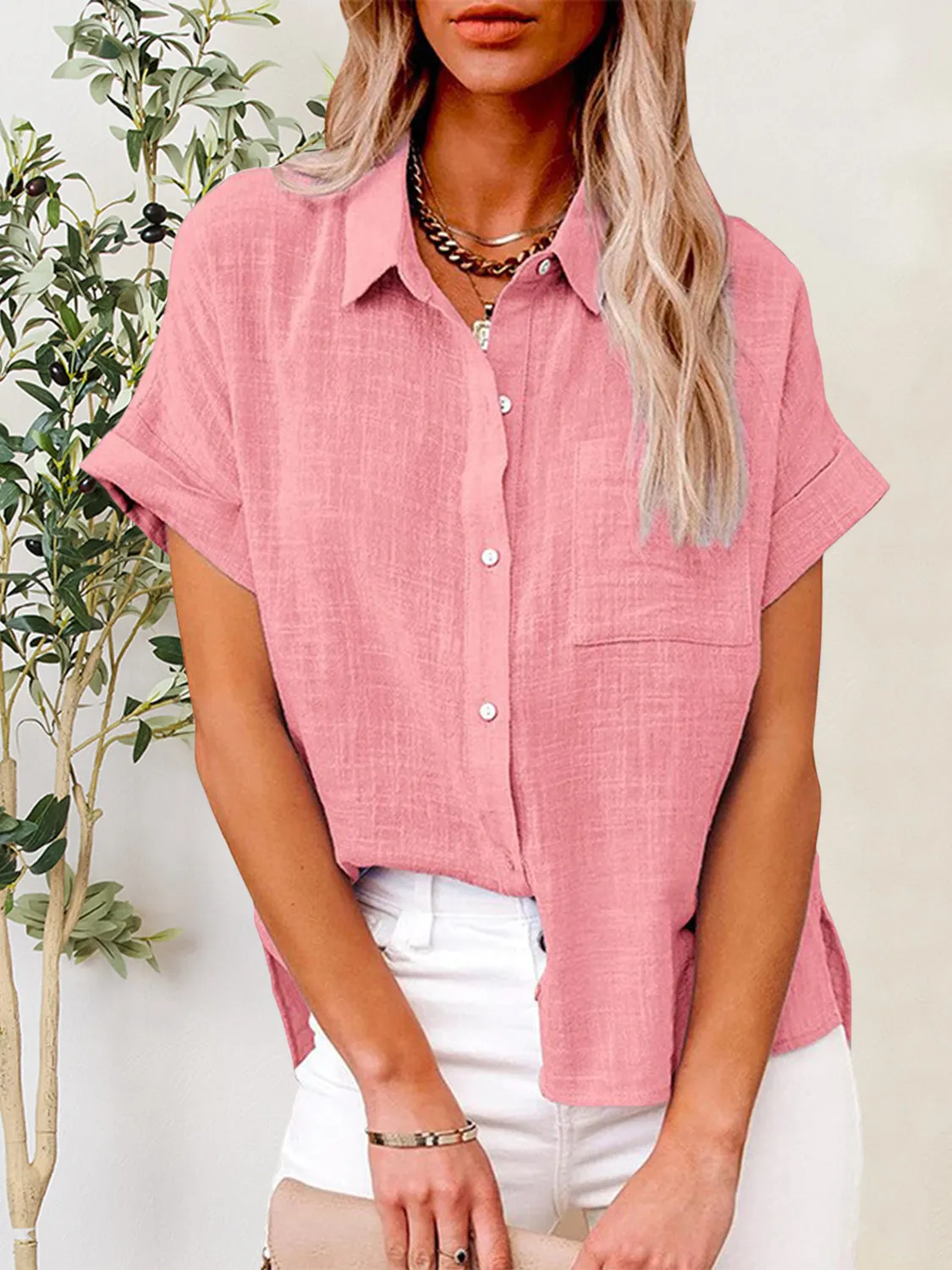 Jupiter Button Up Short Sleeve Shirt