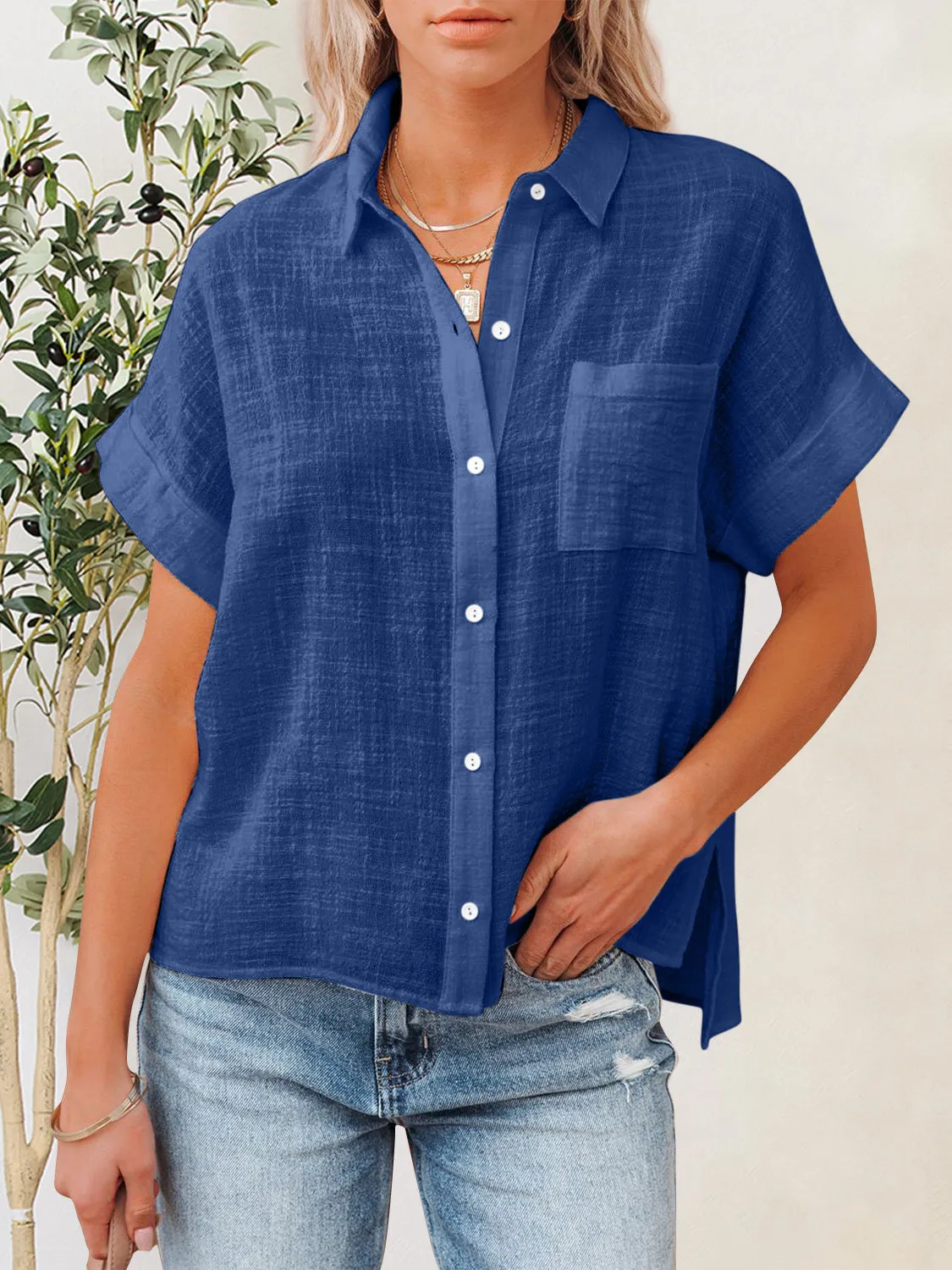 Jupiter Button Up Short Sleeve Shirt