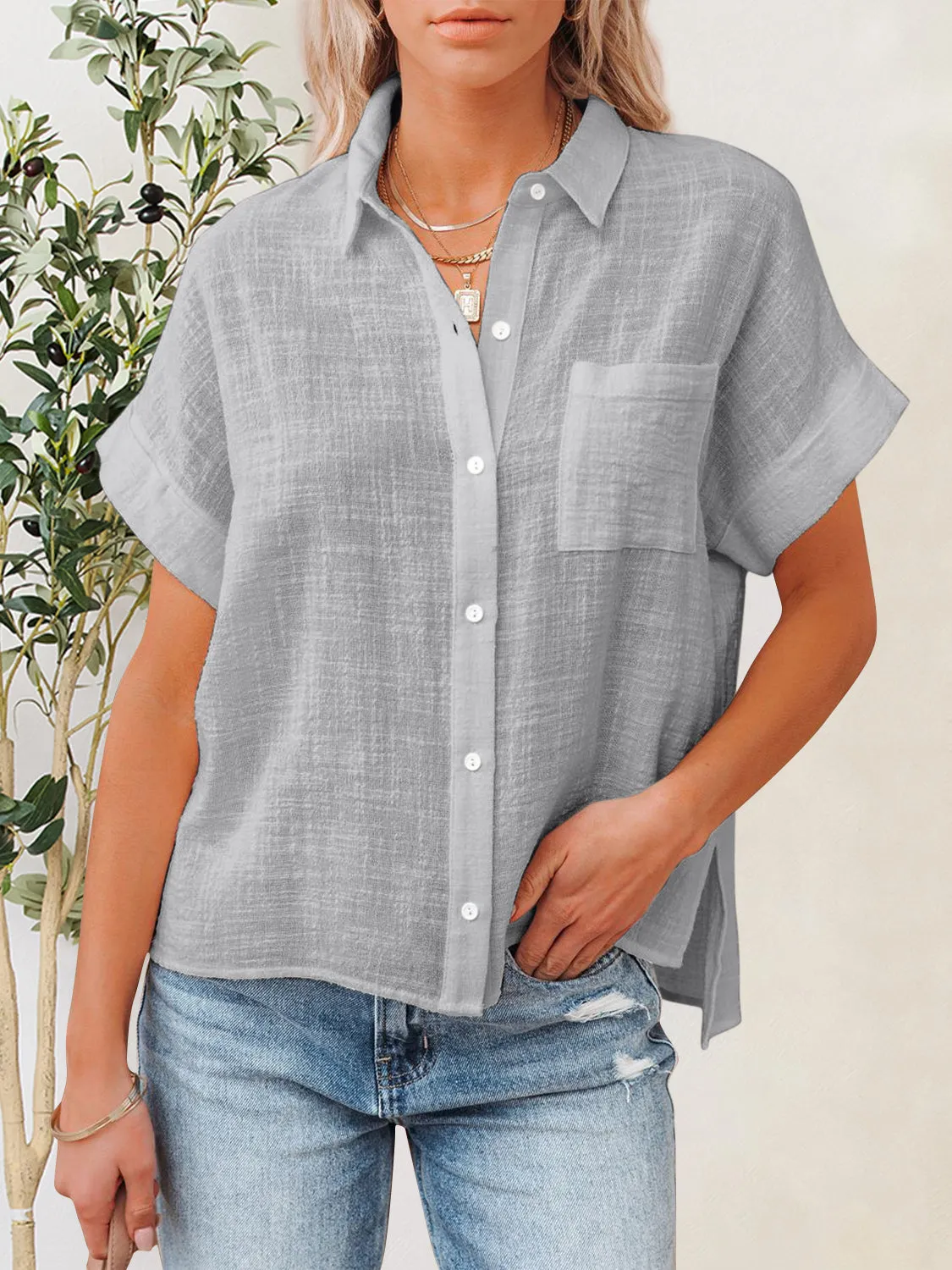 Jupiter Button Up Short Sleeve Shirt