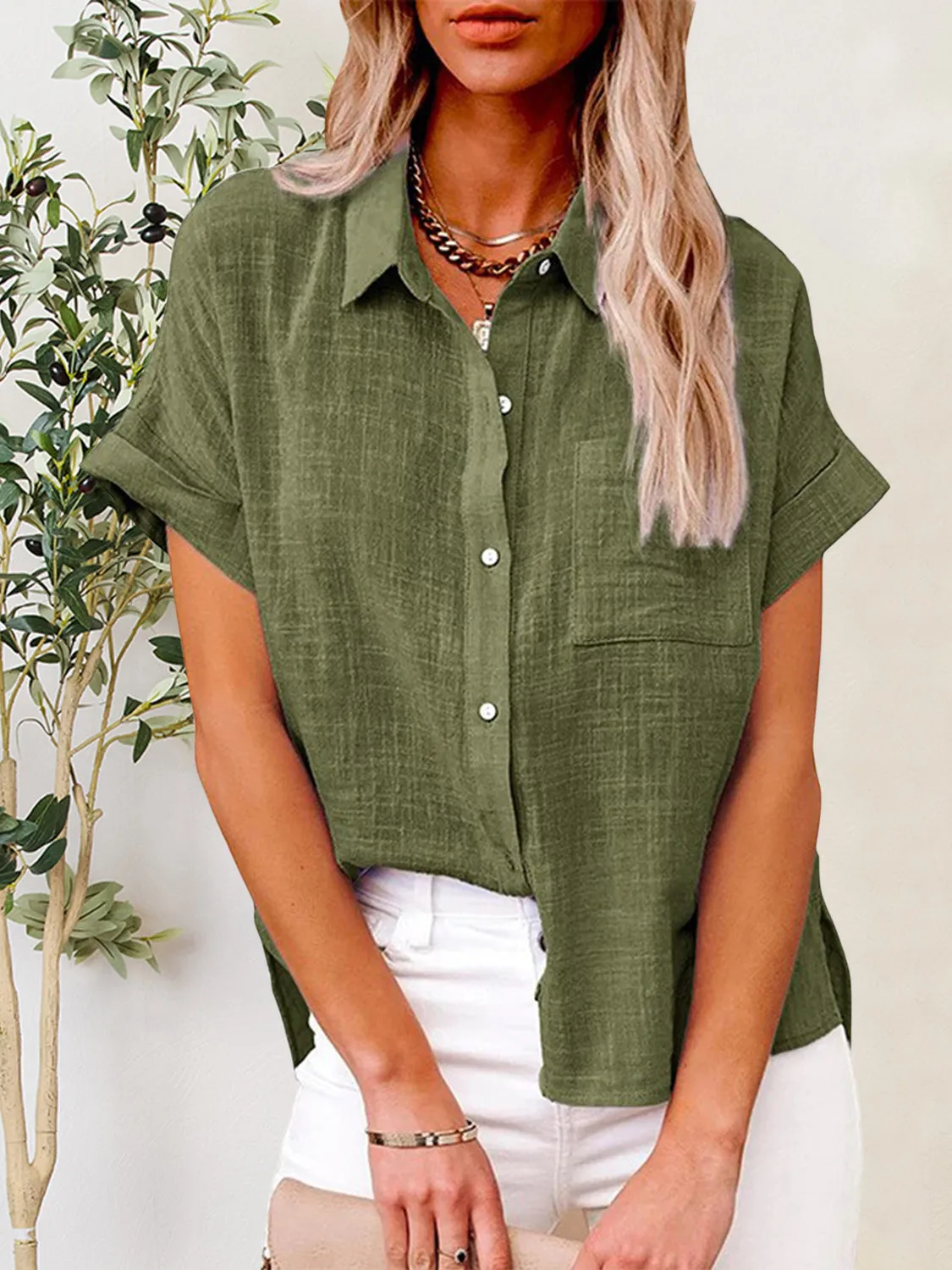 Jupiter Button Up Short Sleeve Shirt