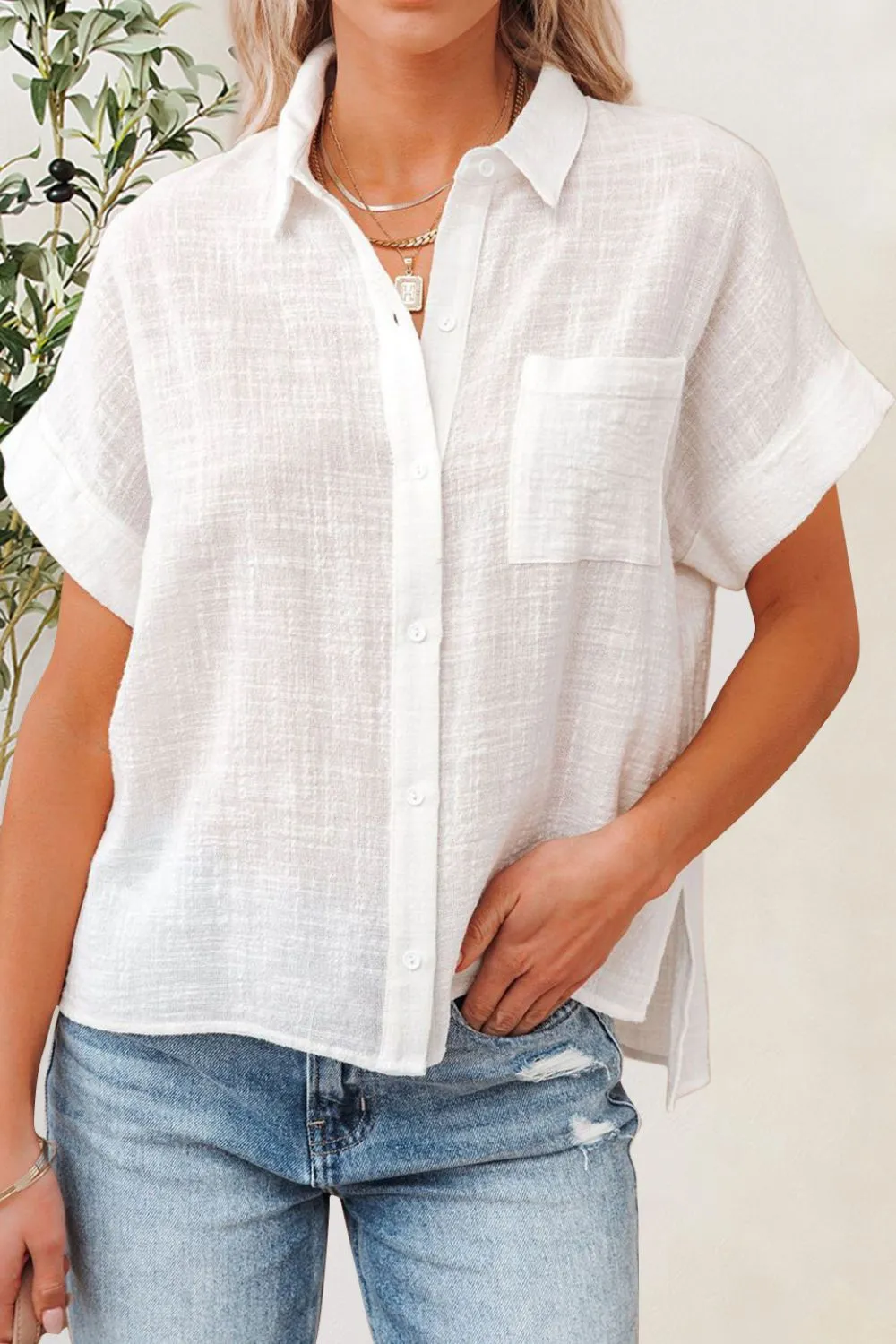 Jupiter Button Up Short Sleeve Shirt