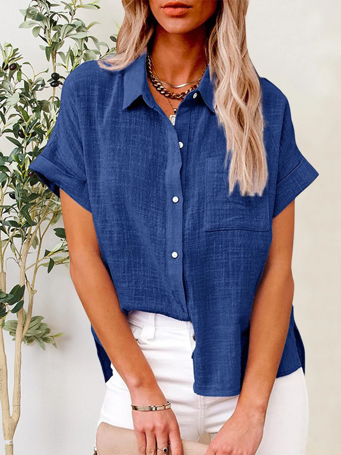 Jupiter Button Up Short Sleeve Shirt