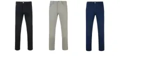 KAM Men's Extra Tall Slim Fit Stretch Chino Trousers (Alba), Waist 32-48