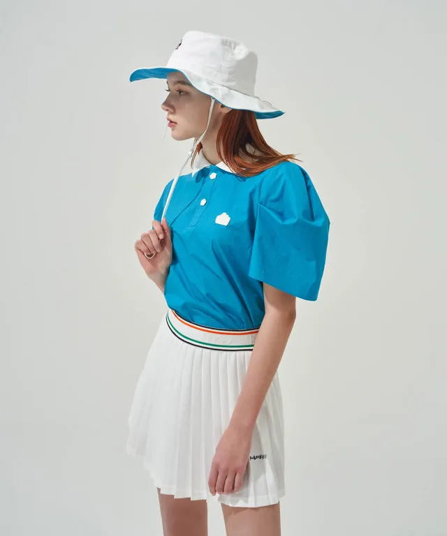 KANDINI  Elastic Band Pleats Skirt - Ivory