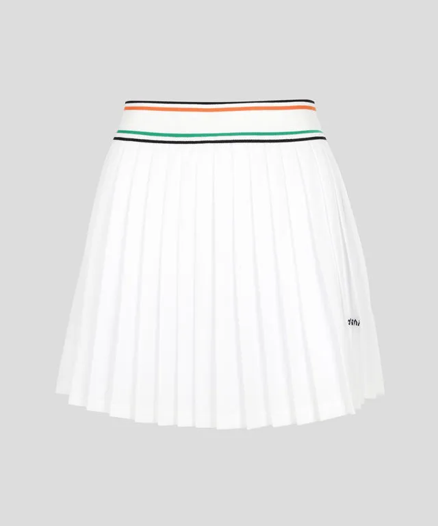 KANDINI  Elastic Band Pleats Skirt - Ivory