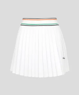 KANDINI  Elastic Band Pleats Skirt - Ivory