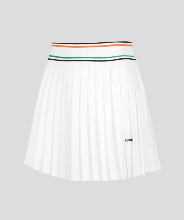 KANDINI  Elastic Band Pleats Skirt - Ivory