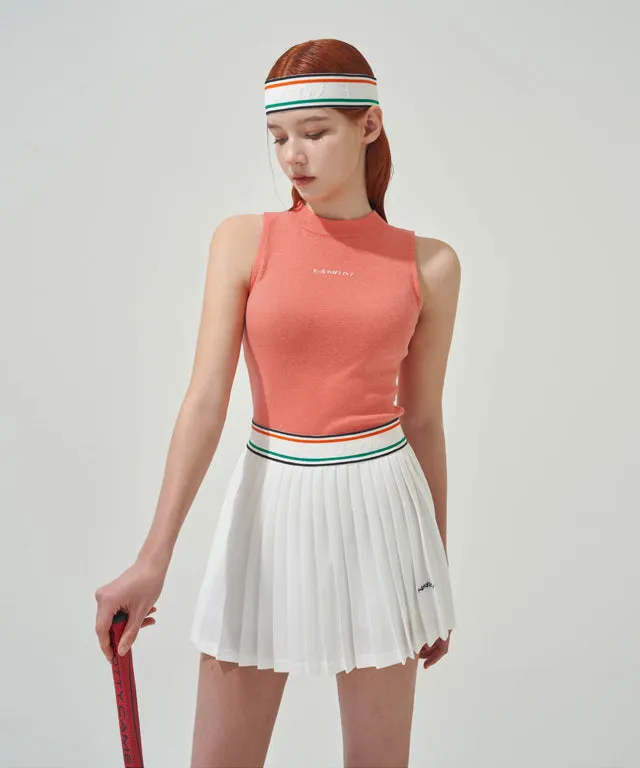 KANDINI  Elastic Band Pleats Skirt - Ivory
