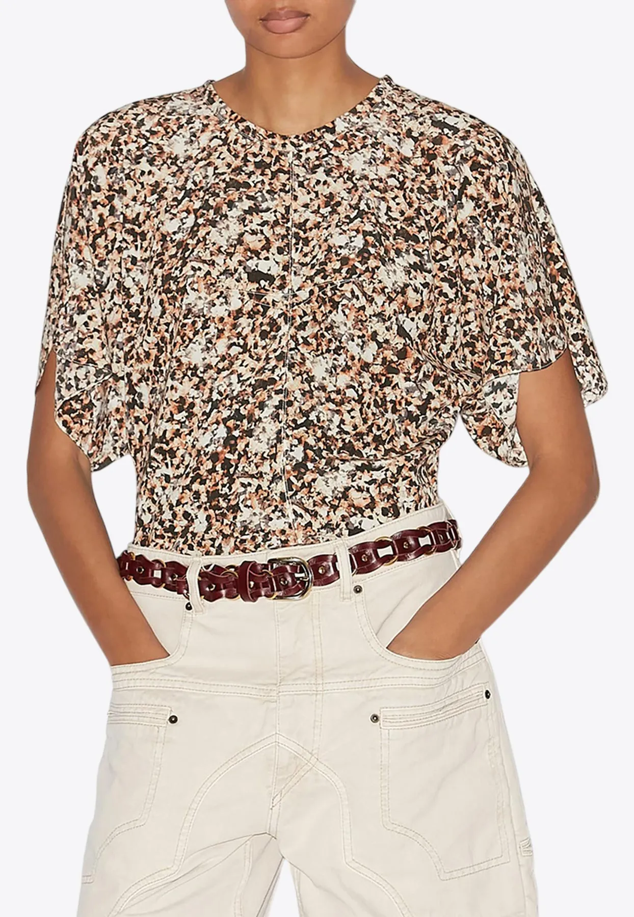 Karlita Printed Satin Top