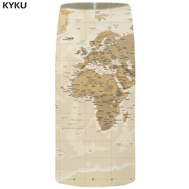 KYKU Flower Skirts Women Black 3d Print Leaves Casual Retro Pencil Floral Sexy Ladies Skirts Womens Funny Sundresses