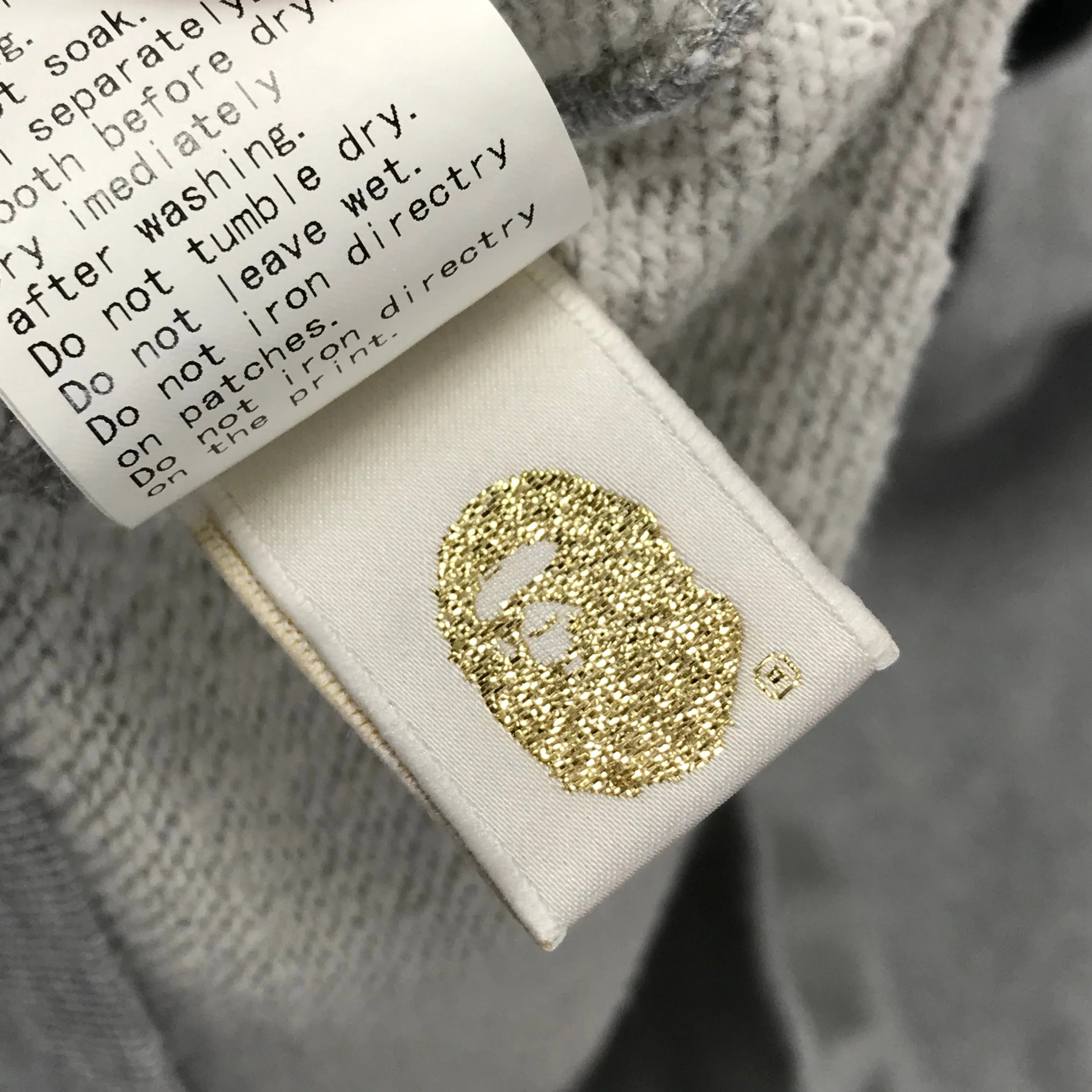 [L] A Bathing Ape Bape Full Zip Panda Hoodie Grey