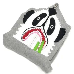 [L] A Bathing Ape Bape Full Zip Panda Hoodie Grey