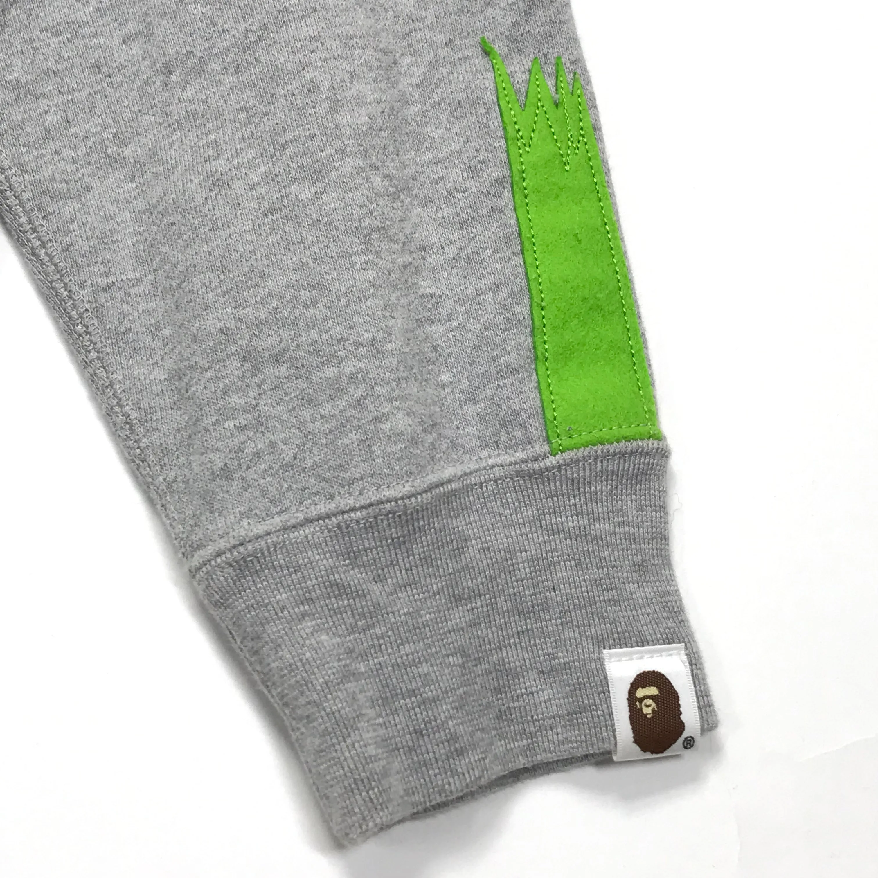 [L] A Bathing Ape Bape Full Zip Panda Hoodie Grey