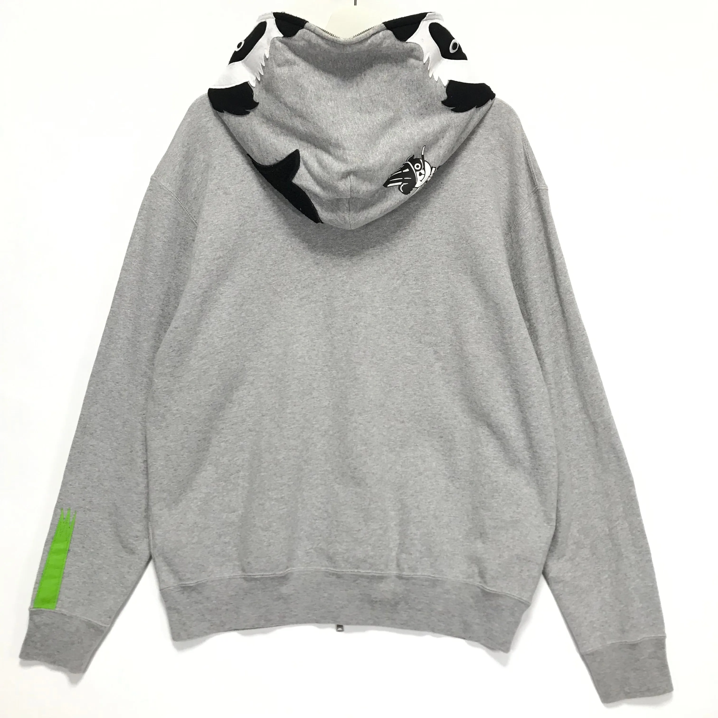 [L] A Bathing Ape Bape Full Zip Panda Hoodie Grey