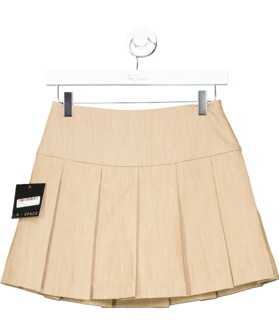 L.A Space Beige Hailey High Waist Pleated Skort Skirt UK 8