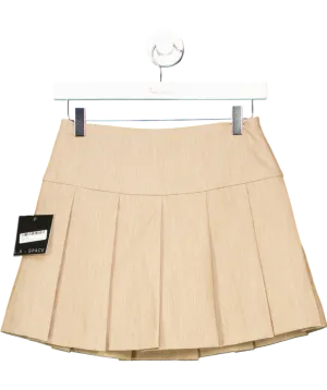 L.A Space Beige Hailey High Waist Pleated Skort Skirt UK 8