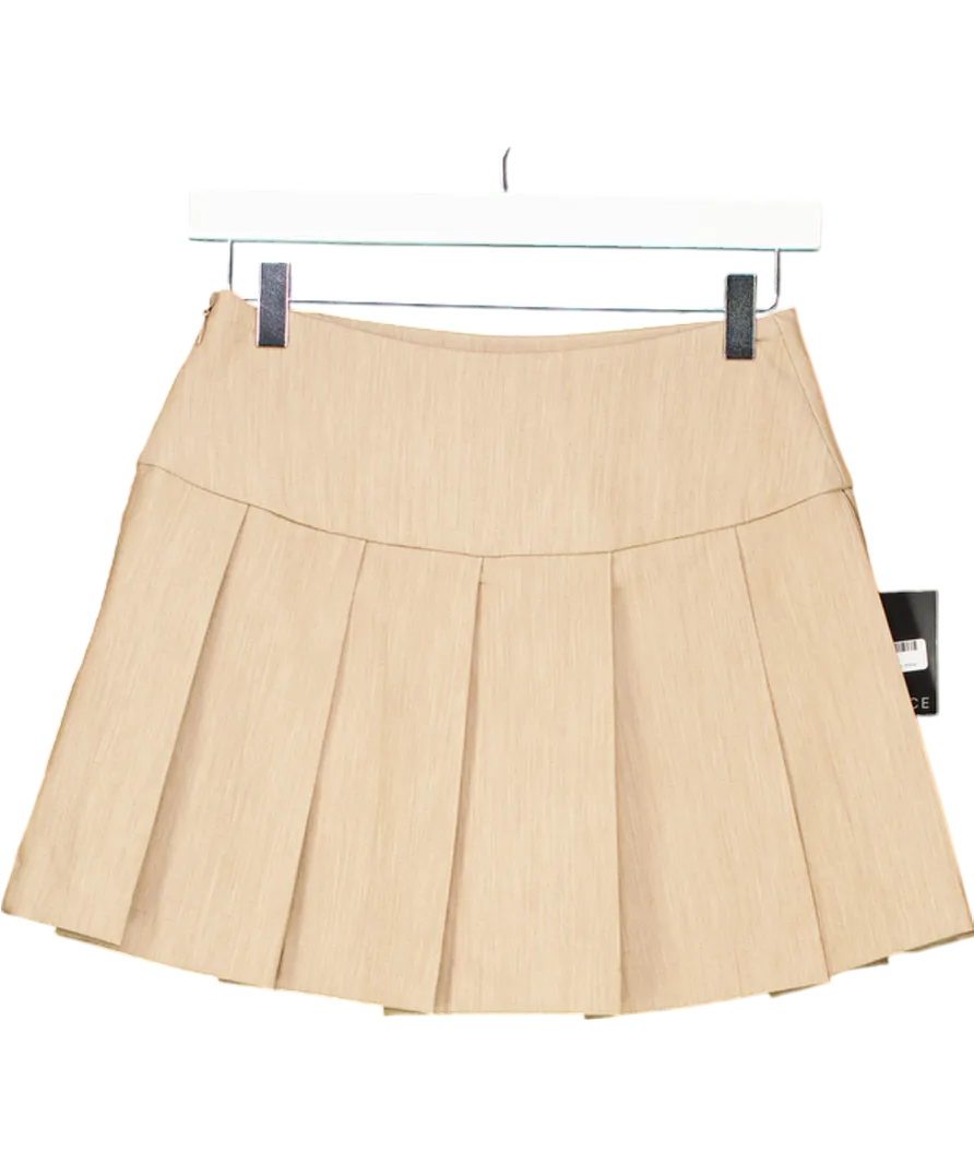 L.A Space Beige Hailey High Waist Pleated Skort Skirt UK 8