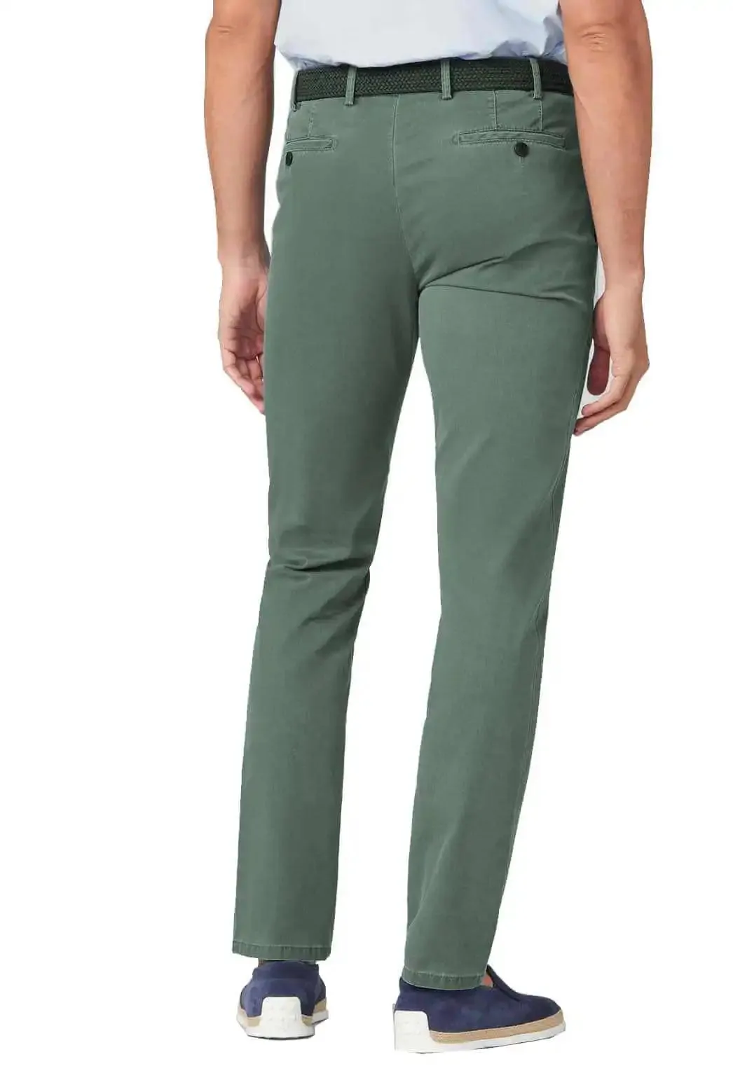 LCDN By Nalo Men's Chinos Bruno Stretch Trousers With Belt Olive Green
