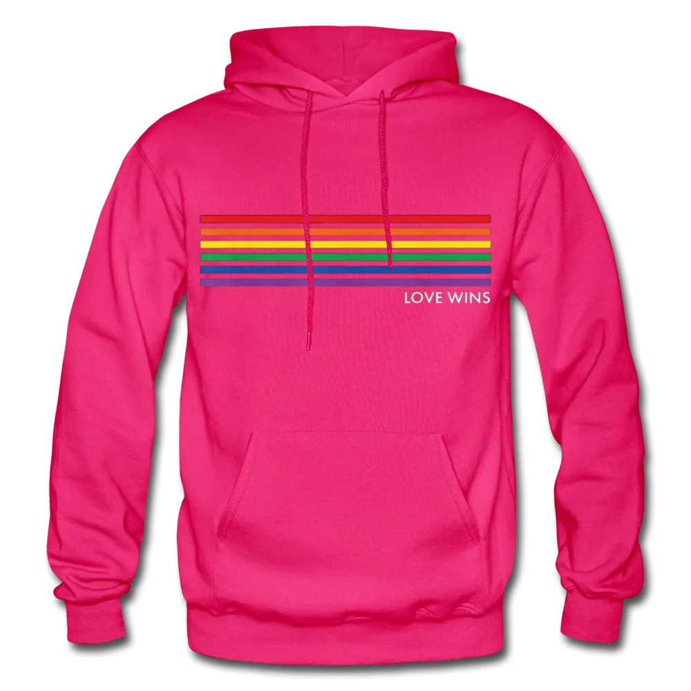 LGBTQ Rainbow Pride Flag Stripes Love Wins Men's/Unisex Premium Adult Pullover Hoodie