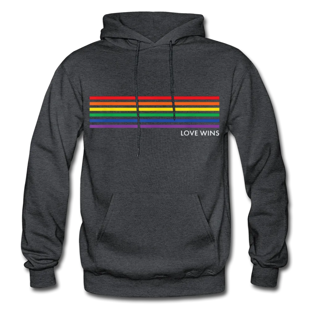 LGBTQ Rainbow Pride Flag Stripes Love Wins Men's/Unisex Premium Adult Pullover Hoodie