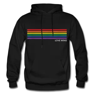 LGBTQ Rainbow Pride Flag Stripes Love Wins Men's/Unisex Premium Adult Pullover Hoodie