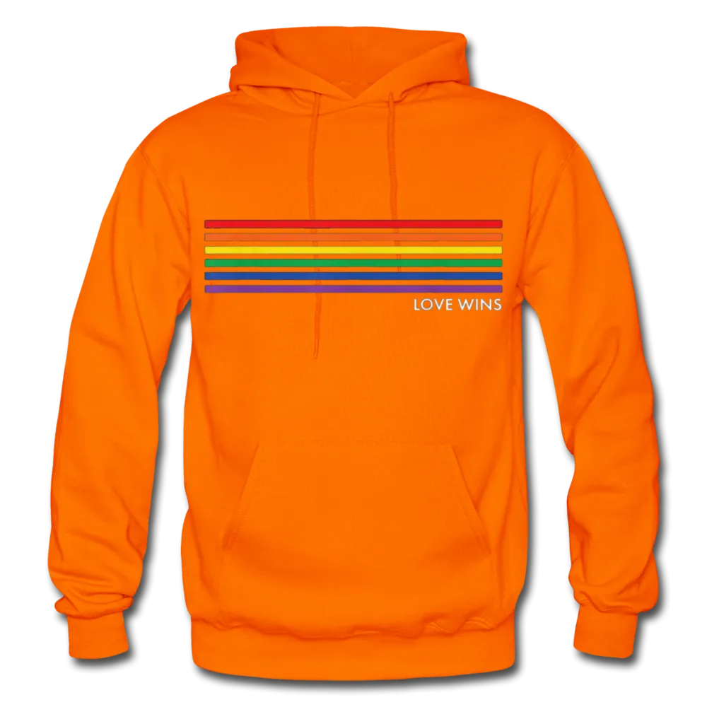LGBTQ Rainbow Pride Flag Stripes Love Wins Men's/Unisex Premium Adult Pullover Hoodie