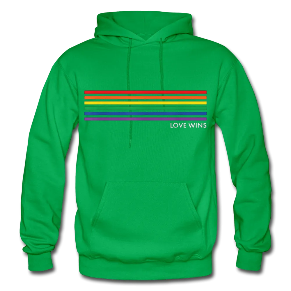 LGBTQ Rainbow Pride Flag Stripes Love Wins Men's/Unisex Premium Adult Pullover Hoodie
