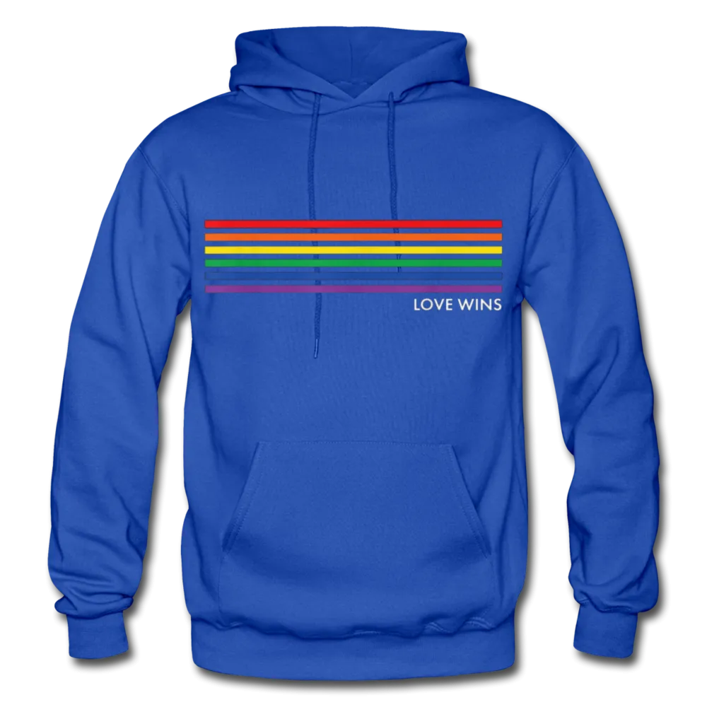 LGBTQ Rainbow Pride Flag Stripes Love Wins Men's/Unisex Premium Adult Pullover Hoodie