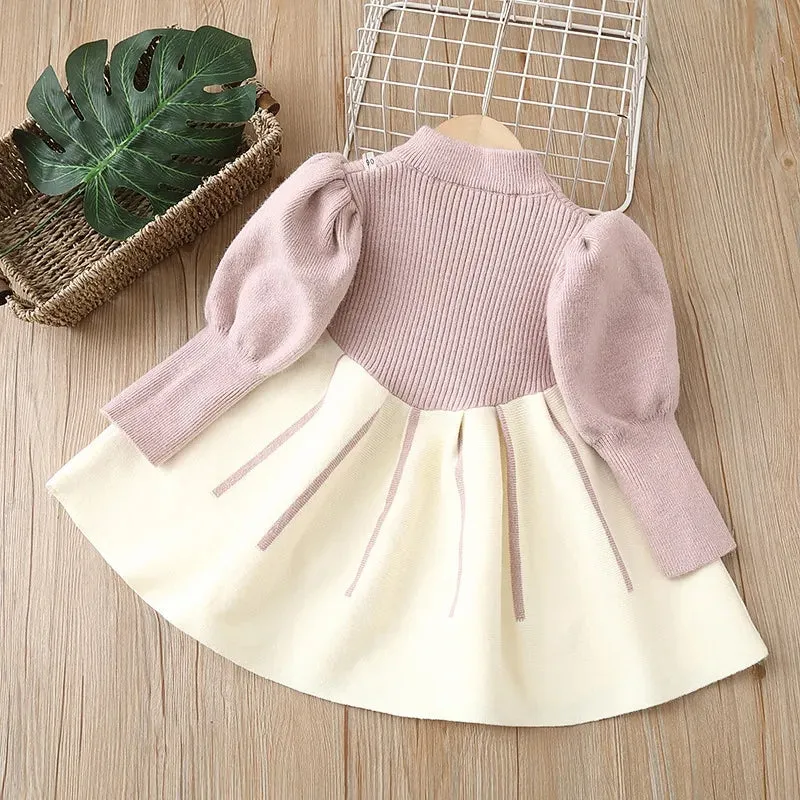 Luxury Longsleeve Wool / Knit Dress with Bow Details