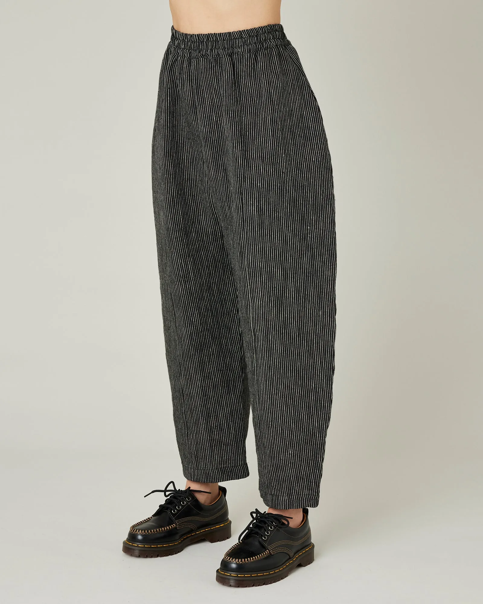Mabel Black & Ecru Pencil Stripe Linen Trousers