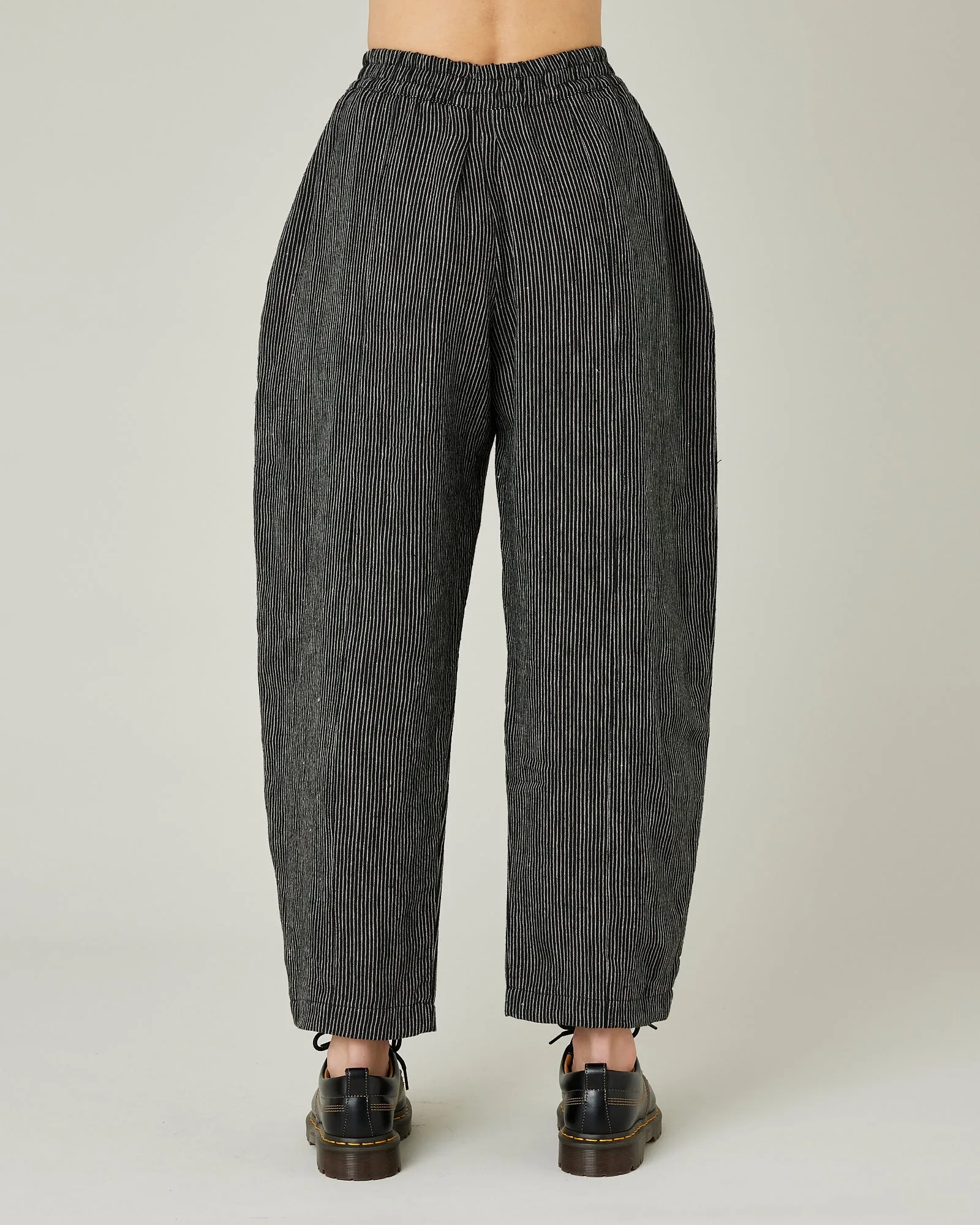 Mabel Black & Ecru Pencil Stripe Linen Trousers