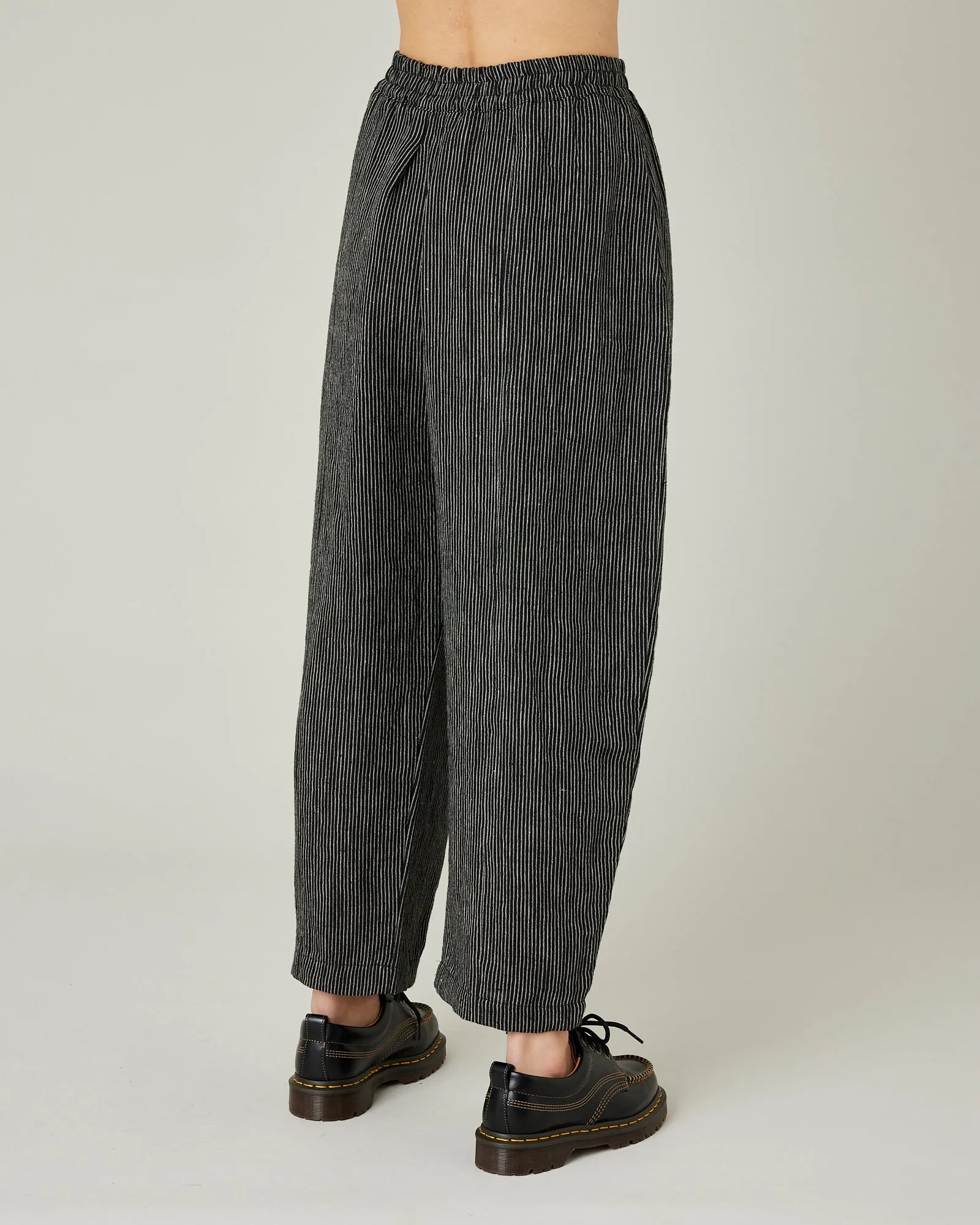 Mabel Black & Ecru Pencil Stripe Linen Trousers