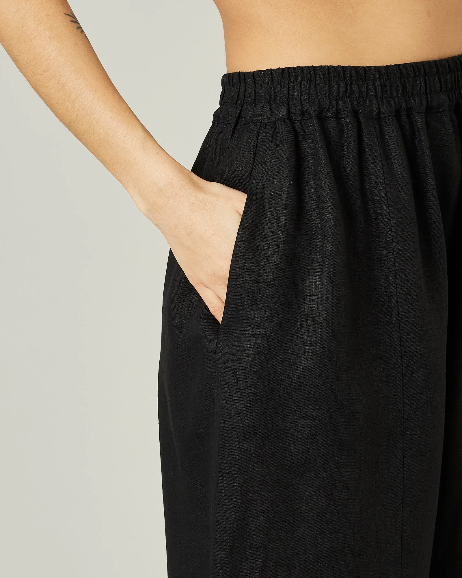 Mabel Black Linen Trousers