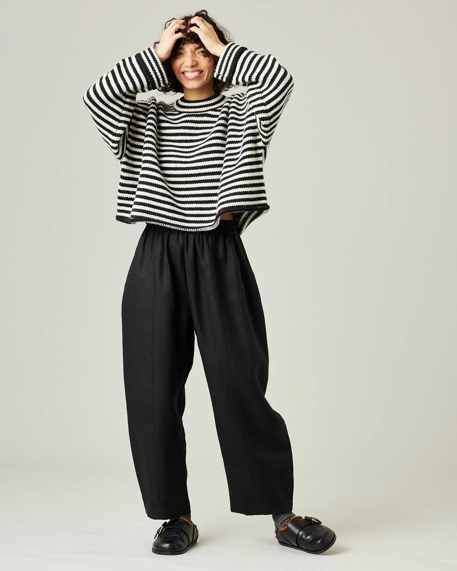 Mabel Black Linen Trousers