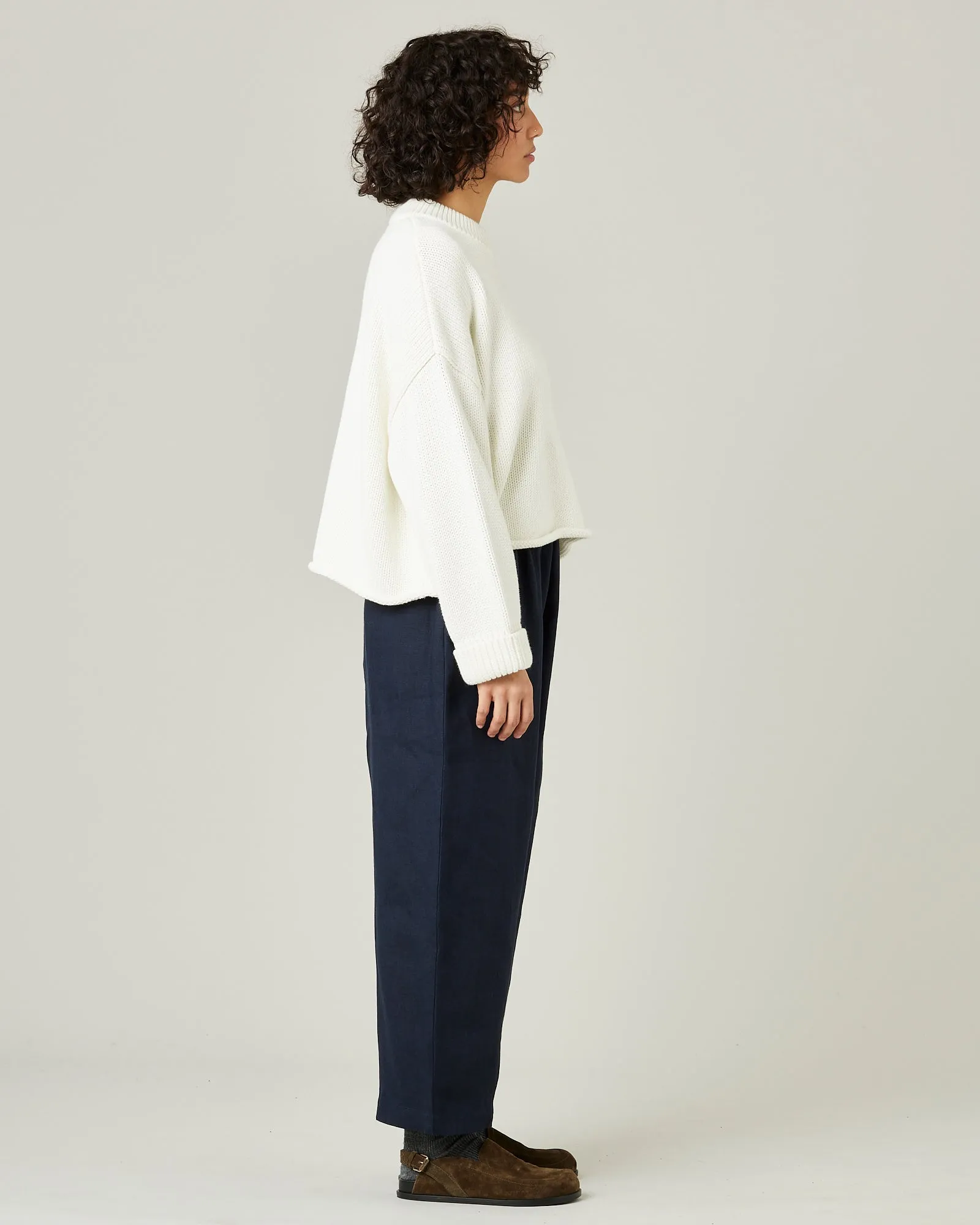 Mabel Navy Linen Trousers