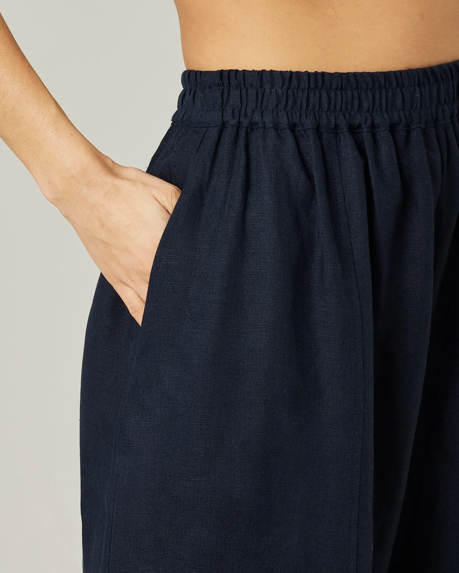 Mabel Navy Linen Trousers
