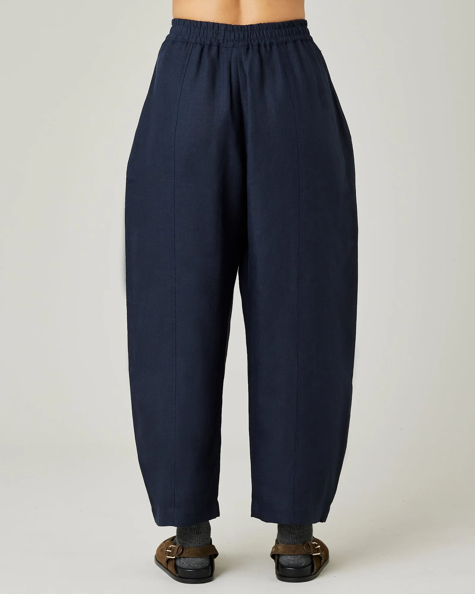 Mabel Navy Linen Trousers