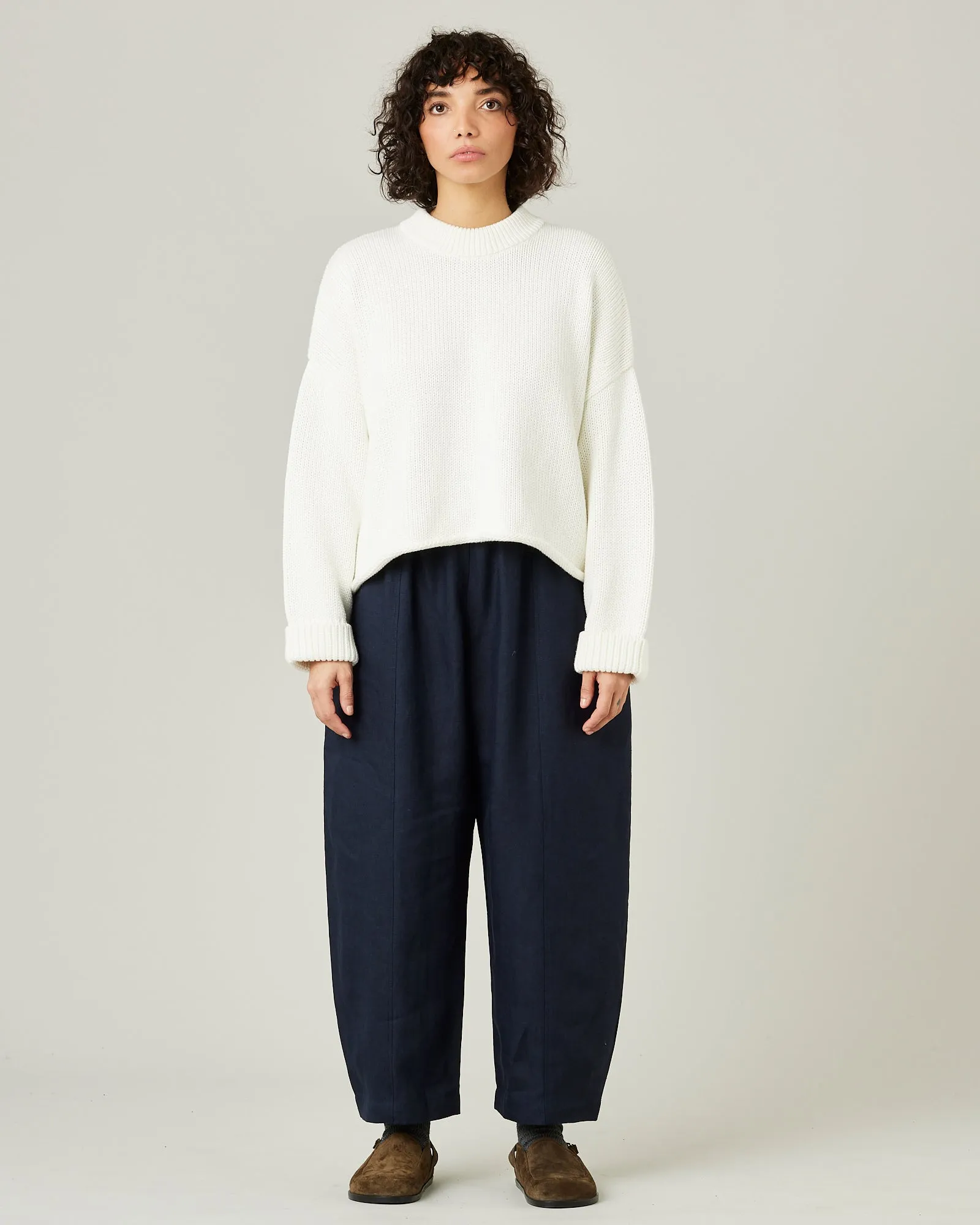 Mabel Navy Linen Trousers
