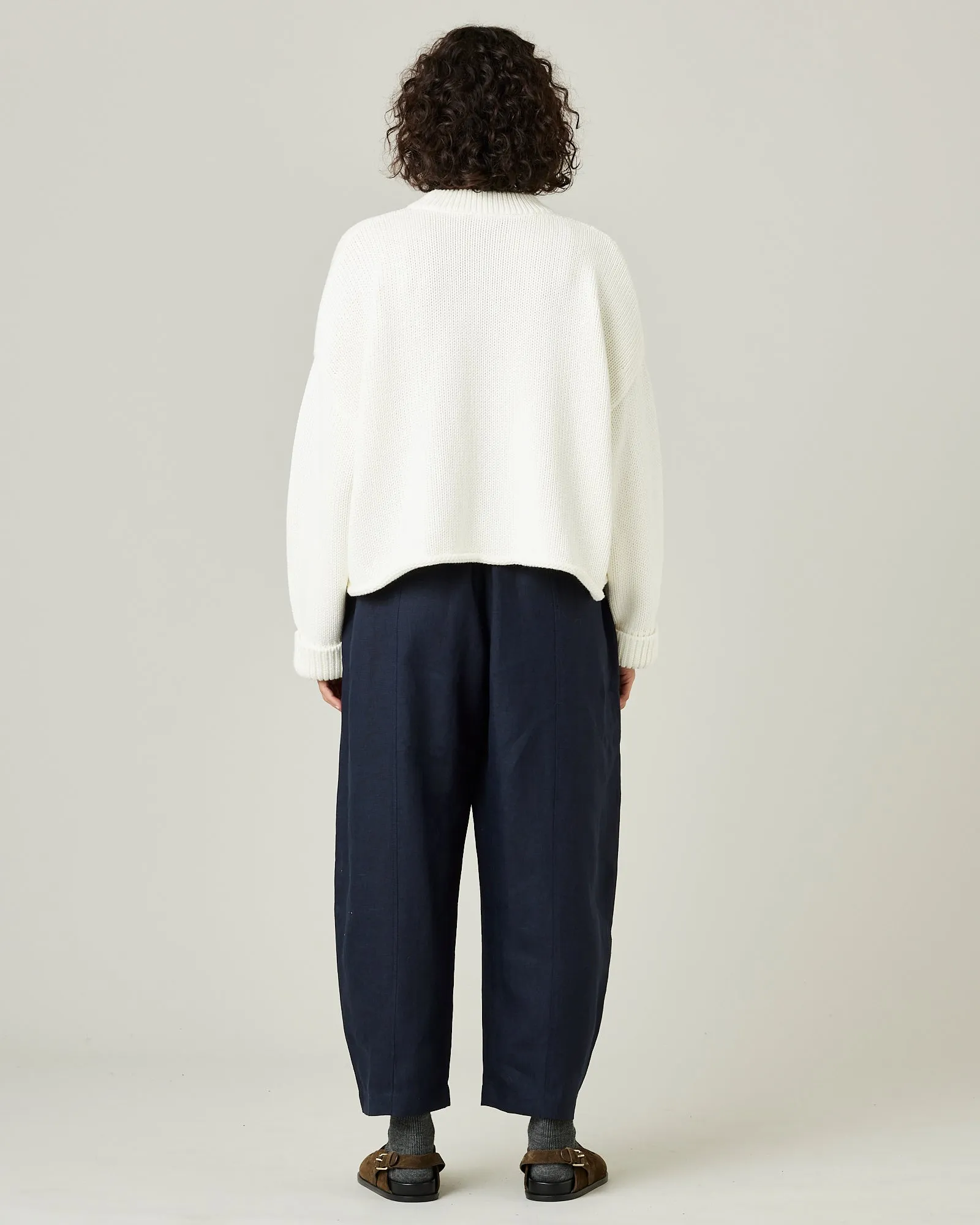 Mabel Navy Linen Trousers