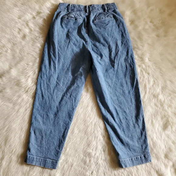 Madewell Pleated Taper Wide Leg Jeans Size 4