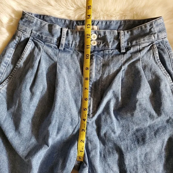 Madewell Pleated Taper Wide Leg Jeans Size 4