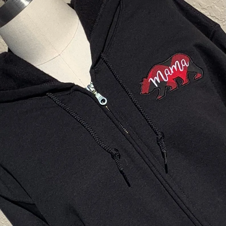 Mama Bear Zip Up Sweatshirt