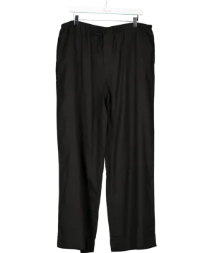 MANGO Black Travis Straight Linen-blend Trousers UK XL