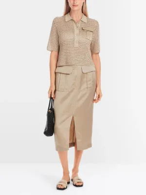 Marc Cain Beige Knit Polo Shirt