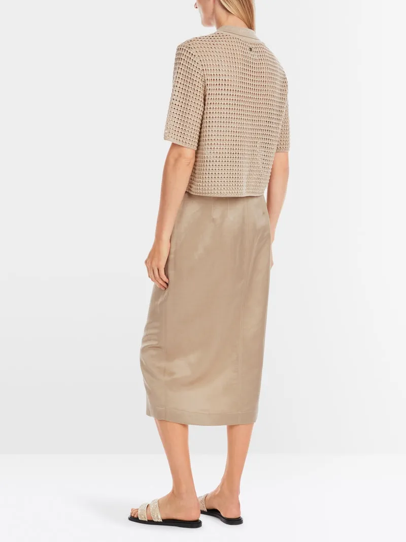 Marc Cain Beige Knit Polo Shirt
